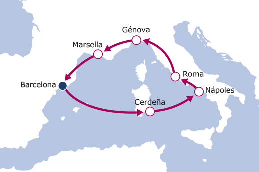 Itinerario de Mediterráneo Costa Smeralda